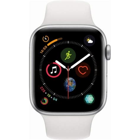 Apple Watch Gen 4 Series 4 Cell 44mm Silver Aluminum - White Sport Band MTUU2LL/A - Walmart.com ...