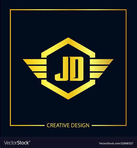 Initial letter jd logo template design Royalty Free Vector