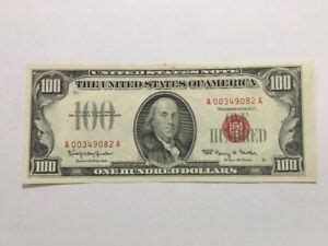 1966 $100 DOLLAR BILL UNITED STATES TENDER RED SEAL NOTE | eBay