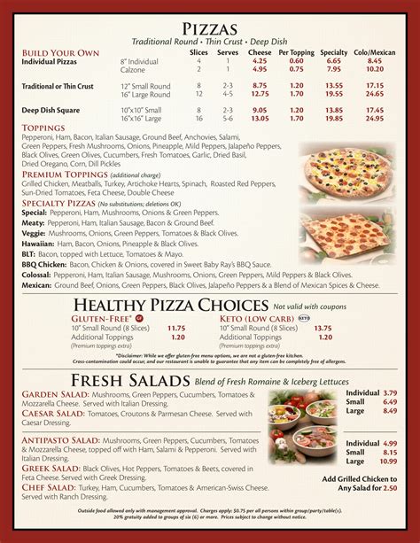 Our Menu - Towne Square Pizza