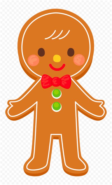 HD Vector Cute Cartoon Christmas Gingerbread Man PNG | Citypng