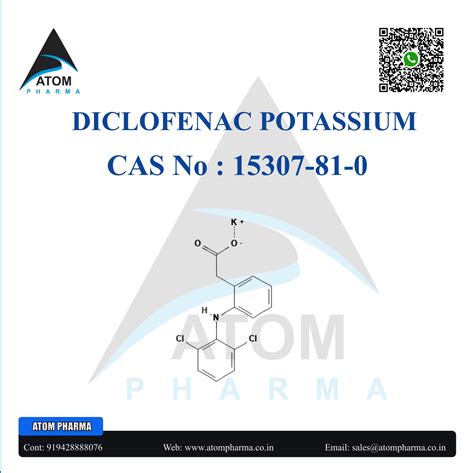 Diclofenac Potassium API Manufacturers and Suppliers | Atom Pharma