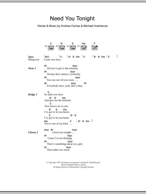 Need You Tonight by INXS - Guitar Chords/Lyrics - Guitar Instructor