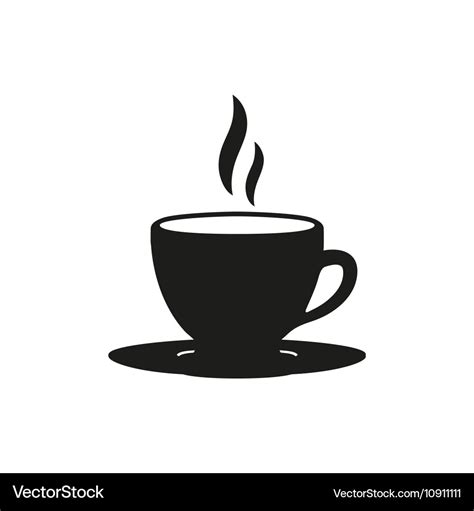 Coffee cup simple black icon on white background Vector Image