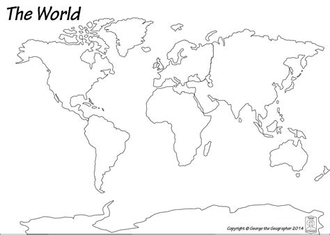 Blank World Map Pdf #3 | World map sketch, World map outline, World map printable