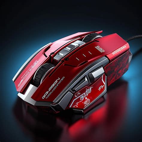 Premium AI Image | a red and black computer mouse with a red and black ...