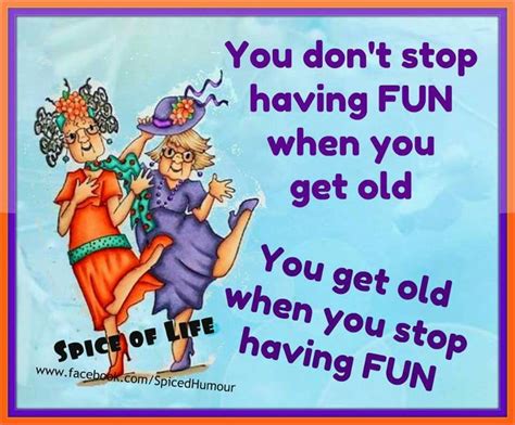 Funny Day Quotes: You Don't Stop Having Fun When You Get Old