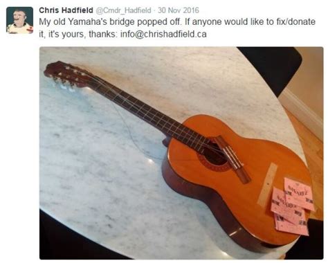 Chris Hadfield gives broken guitar to Guitars for Kids in Cambridge ...