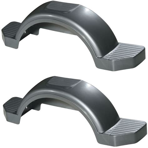 Set of 2 Silver Fulton Single Axle Trailer Fenders 13"