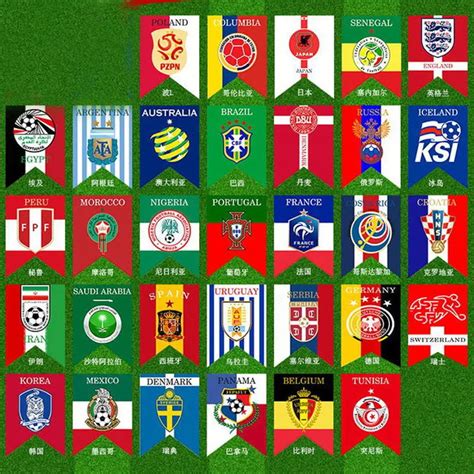 World Football Cup All 32 National Soccer Teams Banner/Flag 125x70CM ...