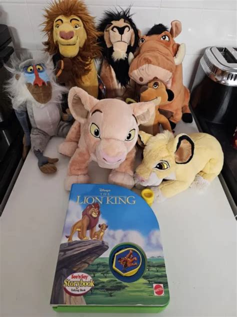 DISNEY THE LION KING Scar Mufasa Pumbaa Timon Rafiki Simba Nala Plush Set+Book $69.94 - PicClick