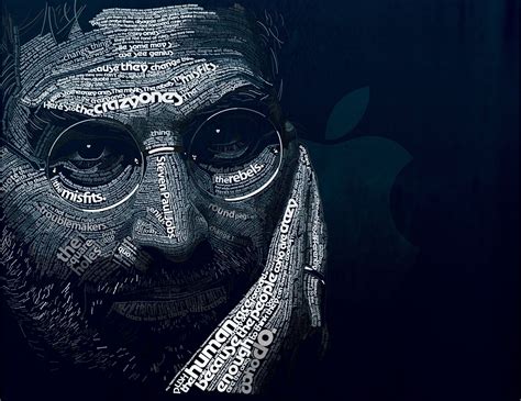 Portrait of Steve Jobs by Dylan Roscover. This typeface-driven design is based on the "Here's to ...