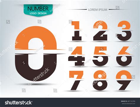 Number Font Template Set Numbers Logo Stock Vector (Royalty Free) 487132789