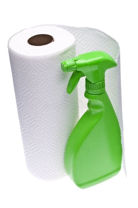 Cleaning with Paper Towels stock image. Image of house - 14981129