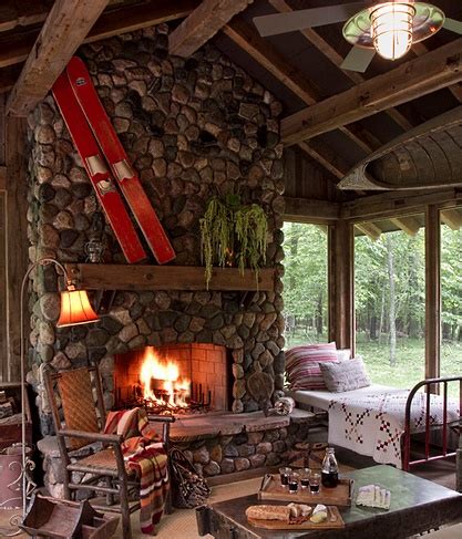 Cabin Fever...Hot Fireplace Designs!