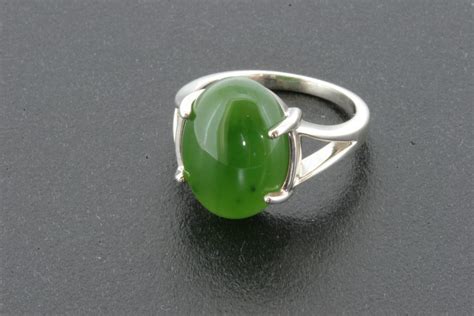 Jade Ring in Sterling Silver, #481 – Jade Carver