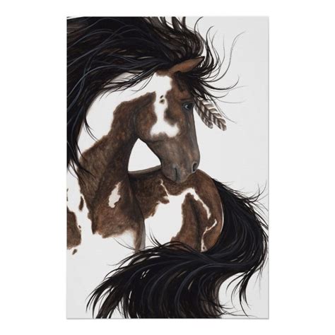 Majestic Paint Pinto Art Poster Horse by Bihrle | Zazzle | Horse art print, Pinto horse, Horse art