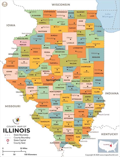 Illinois County Map, Illinois Counties, Map of Counties in Illinois