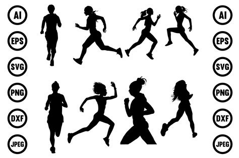 Running Woman Silhouette Graphic by TRANSFORM20 · Creative Fabrica