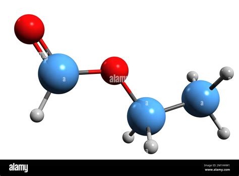 3D image of Ethyl formate skeletal formula - molecular chemical ...