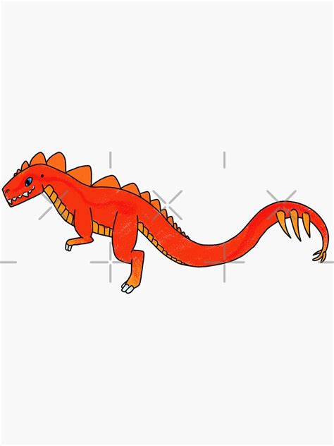 "Red Dinosaur" Sticker by Platinumfrog | Redbubble