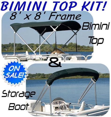 Buy Double Bimini Top for Pontoon Boat - 20' Long navigator fabric in ...