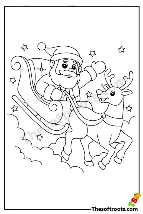 Christmas sleigh coloring pages | Easy Christmas Coloring Pages ...