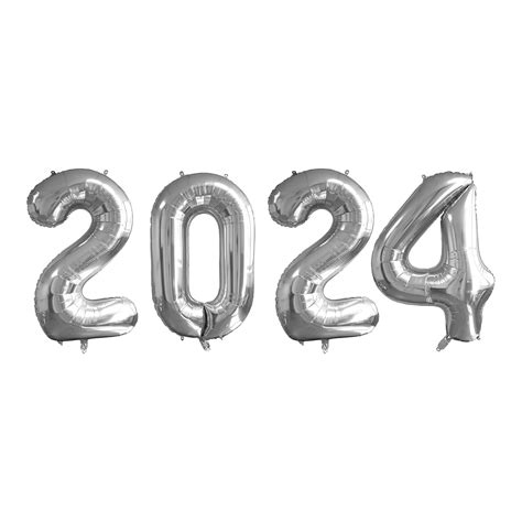 Buy New Year Decoration Foil Balloons 2024 Silver,New Year's Eve Decoration 2024 Balloons 16 ...