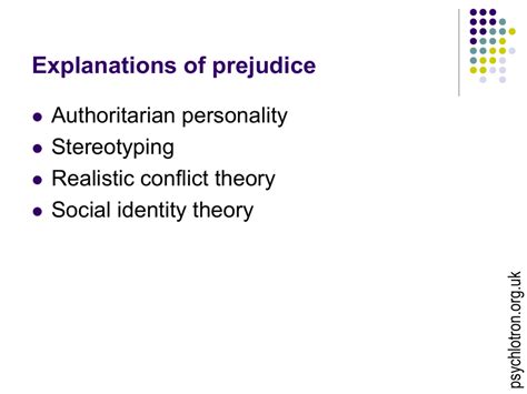 Explanations of prejudice slides