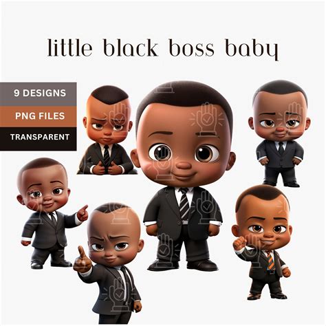 Little Black Boss Baby Inspired Clipart 9 PNG Little Baby - Etsy UK