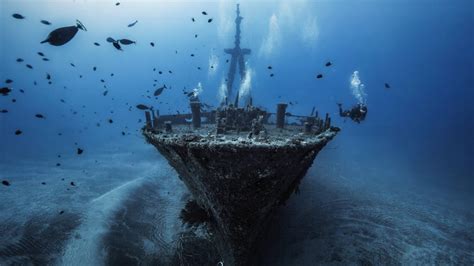 Gray underwater boat, sea, ship, shipwreck, water HD wallpaper | Wallpaper Flare