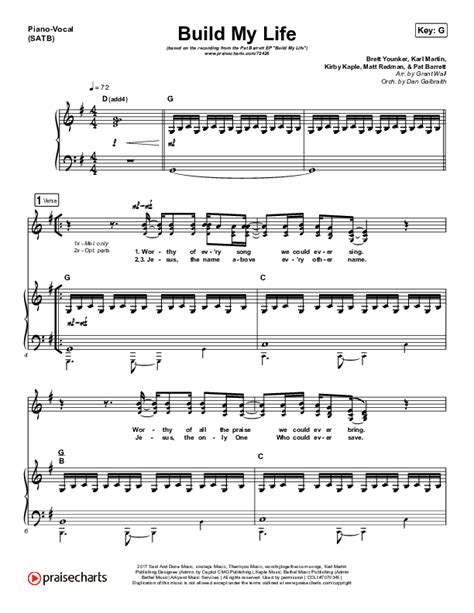 Build My Life (Live) Sheet Music PDF (Pat Barrett / Chris Tomlin) - PraiseCharts