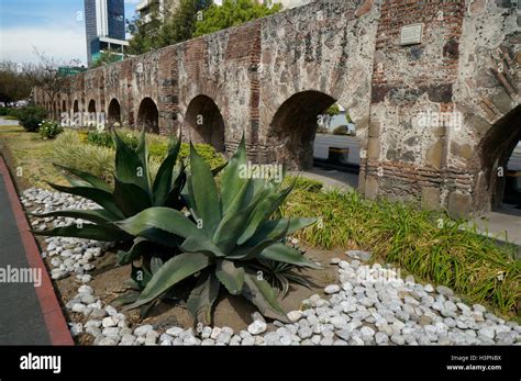 The Chapultepec Aqueduct built by the Aztecs during the Tenochtitlan era, Mexico City, Mexico ...