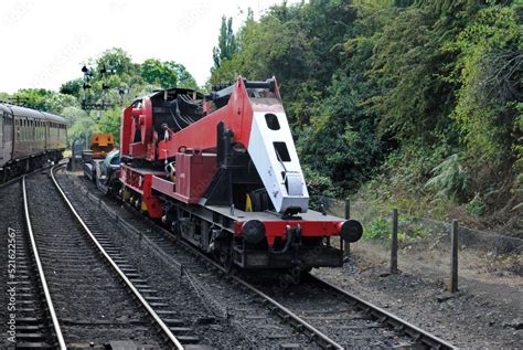 Old Steam Railway Crane on Tracks at Station Stock Photo | Adobe Stock