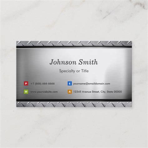 Stylish Platinum Look - Professional Customizable Business Card