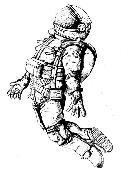 Astronaut Sketch at PaintingValley.com | Explore collection of ...