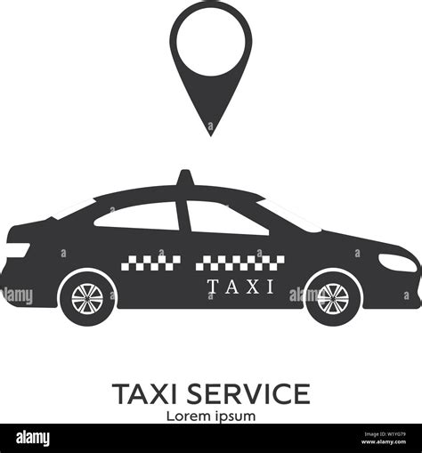 Servicio de taxi logo plantilla. Concepto de transporte. Silueta negra ...