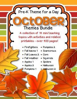 Engaging October Themes Bundle for Preschoolers and Pre-K Learners