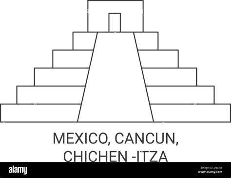 Mexico, Cancun, Chichen Itza travel landmark vector illustration Stock Vector Image & Art - Alamy