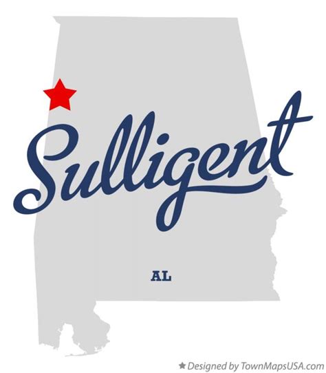 Map of Sulligent, AL, Alabama