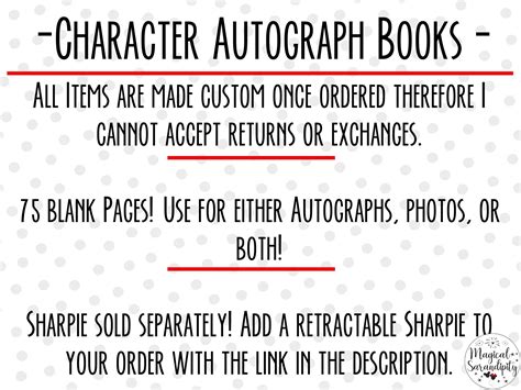 2023 Disney Character Autograph Book Personalized Signature - Etsy