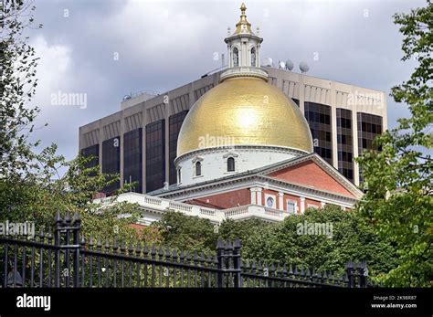 Boston Massachusetts, USA. The Massachusetts State House (also known as ...