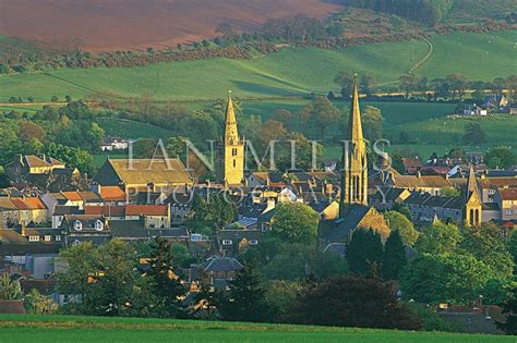 Cupar, Fife Elegant Spires Aerial View Postcard (H std IM) - Ian Mills Photography