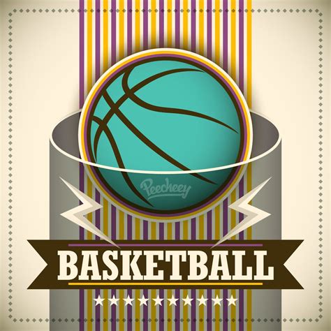 Vintage Basketball Poster Template Vector Download