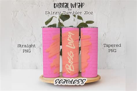 SEAMLESS Boss Lady tumbler wrap 20 oz sublimation template