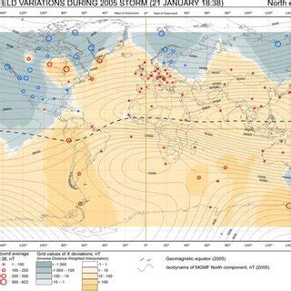 31. Map of the vertical component of geomagnetic field variations ...