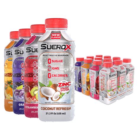 Buy SueroX Zero Sugar Electrolyte Drink Tropical 12-Pack, 21 oz Online ...