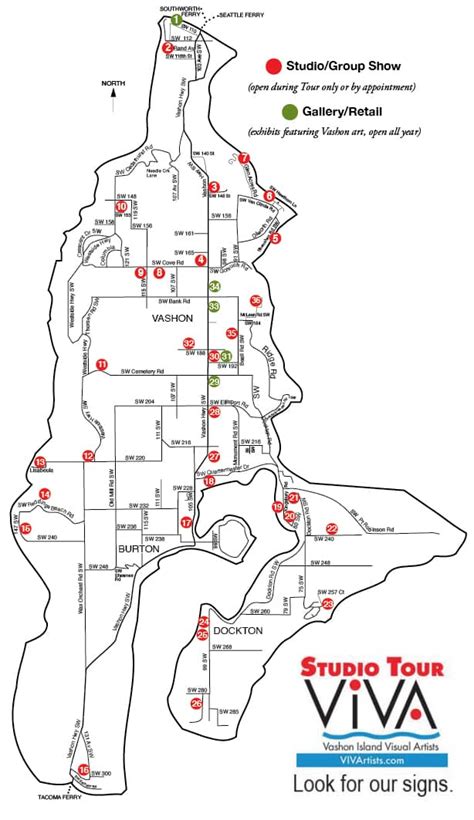 Spring Tour 2022 Map | Vashon Island Visual Artists