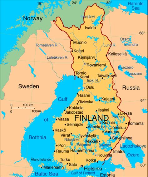 Map Of Finland And Surrounding Countries