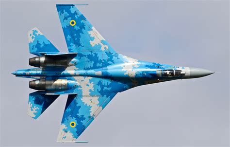 Photo Wallpaper Fighter, Ukraine, Su-27, Ukrainian - Su 27 Top View ...